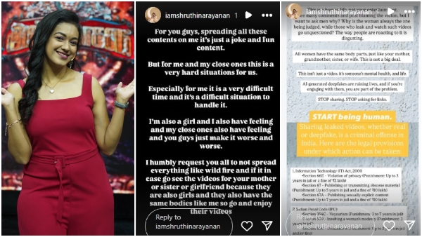 Shruthi Narayanan breaks her silence on the casting couch viral leak video shares emotional Post