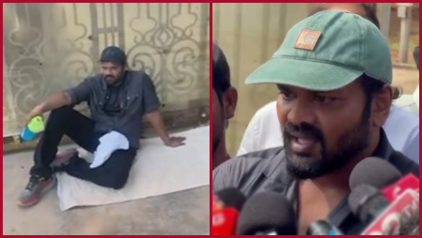 Telugu actor Mohan Babu Son Manchu Manoj Stages Protest Outside father s Residence Telugu actor Mohan Babu Son Manchu Manoj Stages Protest Outside father s Residence