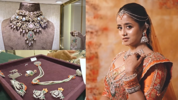 Famous Kannada anchor Chaitra Vasudevan wear costy diamond jewellery in her wedding