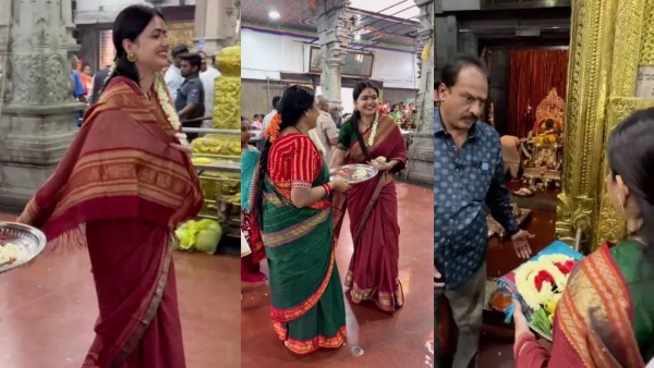 Pavithra Gowda visited Bengaluru Banashankari temple and offers prayer Pavithra Gowda visited Bengaluru Banashankari temple and offers prayer
