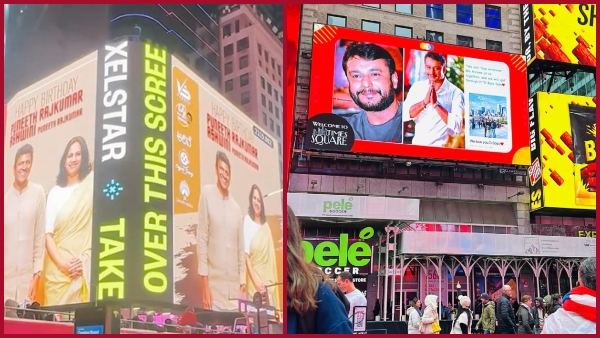 Darshan and Puneeth Rajkumar Featured on new york Times Square Billboard Here s How You Can Rent Darshan and Puneeth Rajkumar Featured on new york Times Square Billboard Here s How You Can Rent
