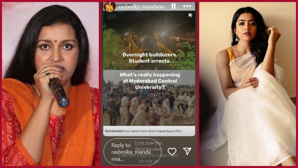 Hyderabad University 400 acres land row Rashmika mandanna reacts Hyderabad University 400 acres land row Rashmika mandanna reacts