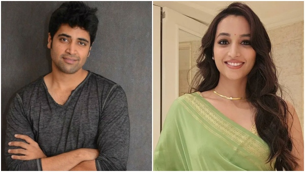 Srinidhi Shetty and Adivi Sesh s Funny moment on Hit-3 pre-release event stage goes viral Srinidhi Shetty and Adivi Sesh s Funny moment on Hit-3 pre-release event stage goes viral