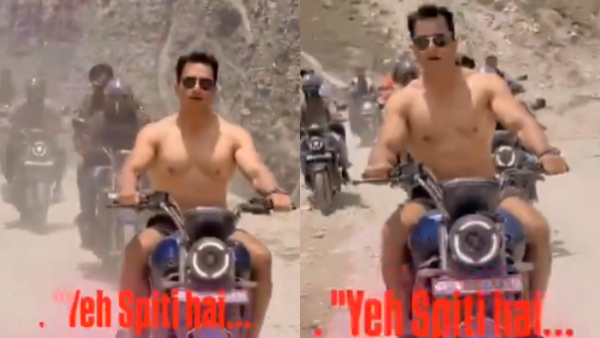 Police taking action against Sonu Sood for riding bike without helmet and shirt Police taking action against Sonu Sood for riding bike without helmet and shirt