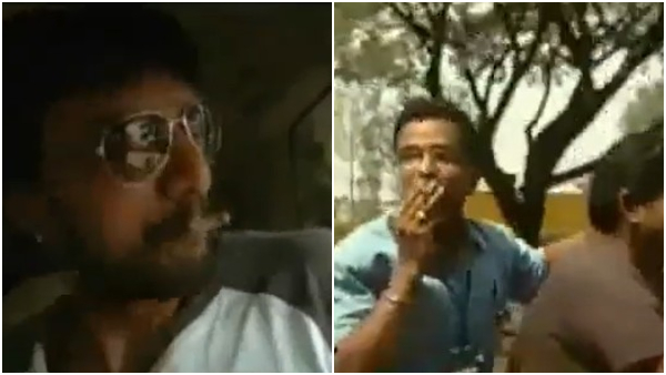 When Kannada Actor Kichcha Sudeep shared cigarette with his Fan