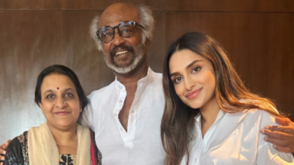 Dhanya Ramkumar and mother Poornima met Rajinikanth in Mysore in Jailer 2 shooting set