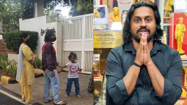 Madenur Manu video waiting infront of Shivarajkumar house with family went viral