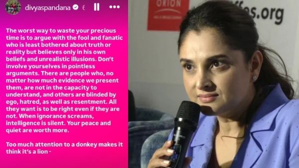 ramya-slams-critics-amid-kamal-haasan-s-kannada-tamil-language-row-says-dont-argue-with-fools ramya-slams-critics-amid-kamal-haasan-s-kannada-tamil-language-row-says-dont-argue-with-fools
