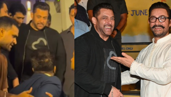 Chaos at Sitaare Zameen Par Screening Man Tries to Approach Salman Khan Chaos at Sitaare Zameen Par Screening Man Tries to Approach Salman Khan