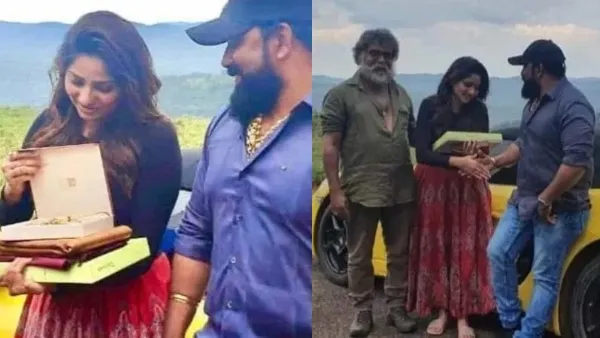 Shivaprakash Biklu Shiva Case Sees Jagadish Presenting Gift to Actress Rachita Ram Shivaprakash Biklu Shiva Case Sees Jagadish Presenting Gift to Actress Rachita Ram