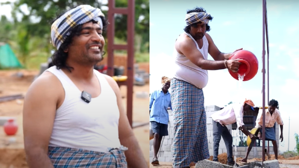 Gichchi Gili Gili Show fame Chandraprabha is doing construction work in his native place