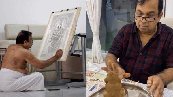 Telugu comedian Brahmanandam Wins Hearts with Handmade Ganesh Idol
