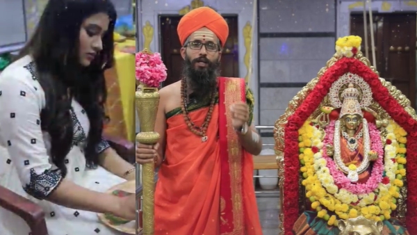 Snehada Kadalilli serial actress Nisarga worships Shaila Putri on the first day of Navratri in Star Suvarna