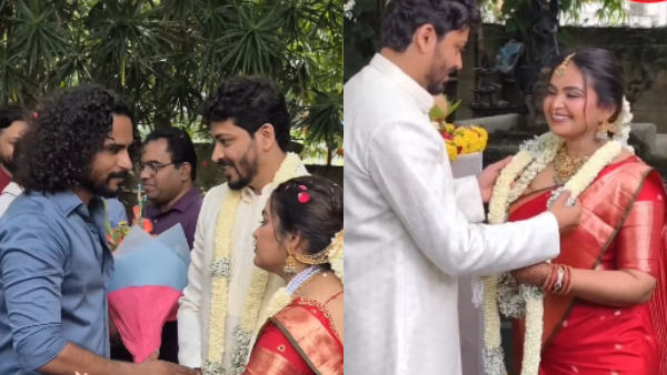 Saregamapa fame Suhana Syed Married her long time boyfriend Nithin Shivansh through Manthra Mangalya