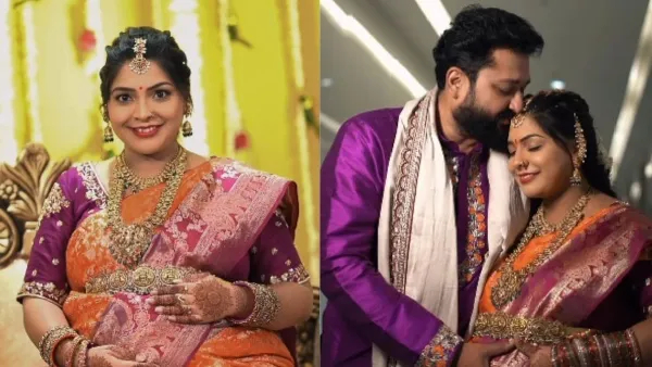 Telugu actor Sai Kiran become a father at age of 47 wife Sravanthi baby shower pic went viral Telugu actor Sai Kiran become a father at age of 47 wife Sravanthi baby shower pic went viral