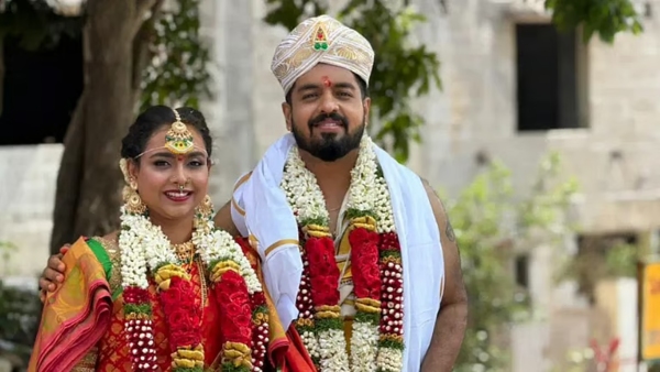 K G F amp amp Kantara Singer Ananya Bhat Marries Drummer Manju in Tirupati K G F amp amp Kantara Singer Ananya Bhat Marries Drummer Manju in Tirupati