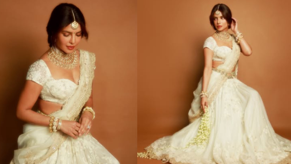 Priyanka Chopra Regal Ivory Lehenga Saree and Why It s the Biggest Fashion Trend of the Season
