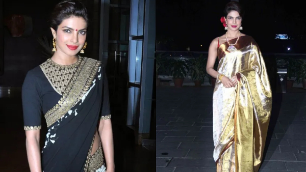 Priyanka Chopra s saree craze trending after Rajamouli s Globetrotter Look revealed Priyanka Chopra s saree craze trending after Rajamouli s Globetrotter Look revealed