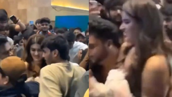 Uncontrolled Crowd Creates Trouble for Nidhi Agarwal After Rajasaab Song Launch in Hyderabad