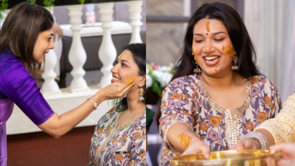 Kiccha Sudeep sister Surekha son wedding daughter Sanvi shares Haldi celebration Kiccha Sudeep sister Surekha son wedding daughter Sanvi shares Haldi celebration