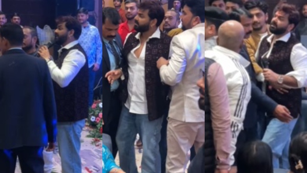 Viral Video Pawan Singh Charges at Man for Calling Mahima Singh His Third Wife at Lucknow Party Viral Video Pawan Singh Charges at Man for Calling Mahima Singh His Third Wife at Lucknow Party
