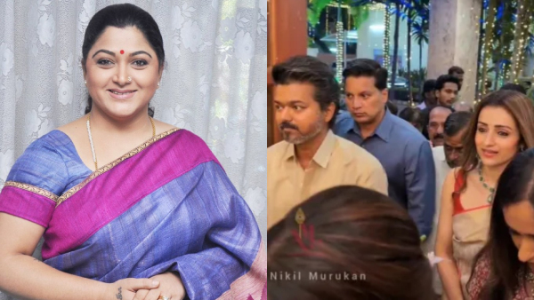Khushbu Sundar Defends Vijay Amid Divorce Buzz With Sangeeta and Wedding Appearance With Trisha Khushbu Sundar Defends Vijay Amid Divorce Buzz With Sangeeta and Wedding Appearance With Trisha