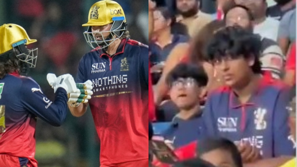 Darshan son vineesh spotted in stands during RCB vs CSK IPL 2026 match Darshan son vineesh spotted in stands during RCB vs CSK IPL 2026 match