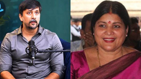 Senior Actress Umashree and Jayamala shows angry on Chethan Ahimsa for Rajakumar memorial