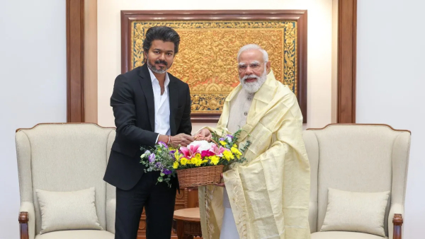 Tamilnadu CM Joseph Vijay 20 mints long discussion with PM Narendra Modi in New Delhi Tamilnadu CM Joseph Vijay 20 mints long discussion with PM Narendra Modi in New Delhi