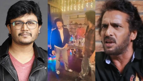 Golden Star Ganesh Mimics Upendra s Signature Eyeball Style at Birthday Bash