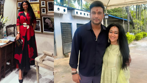 Darshan wife Vijayalakshmi Jacket Belt Petite Malle Epi Slingback Pump worth Rs 7 67 lakh Darshan wife Vijayalakshmi Jacket Belt Petite Malle Epi Slingback Pump worth Rs 7 67 lakh