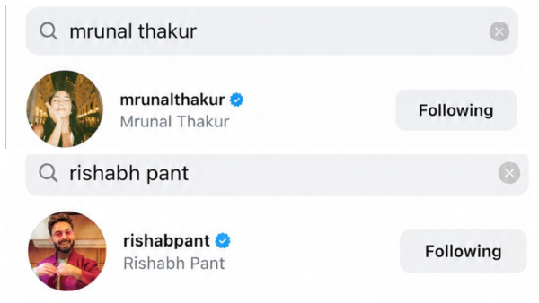Cricket Meets Cinema Rishabh Pant amp amp Mrunal Thakur s Instagram Follow Sparks Massive Dating Rumors