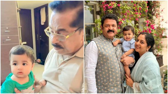 അപ്പൂപ്പനും നിന്നെപ്പോലെ! ഓമിയെ കൊഞ്ചിച്ച് കൊതി തീരാതെ! ഡാഡിയെ ഓര്‍ത്ത് സങ്കടപ്പെട്ട് സിന്ധു