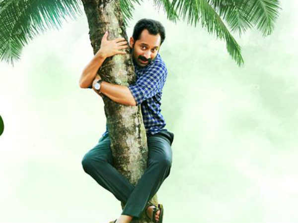 തെങ്ങിൽ അളളിപ്പിടിച്ച് ഫഹദ്