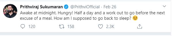 prithviraj tweet