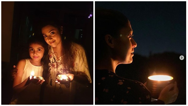 ദീപം തെളിയിച്ച് തമിഴ് സൂപ്പര്‍താരം രജനീകാന്ത് 