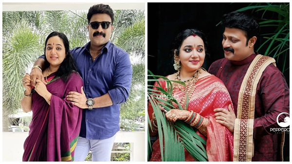  രണ്ടാമത് വീണ്ടും സാരി മാറ്റി ഉടുത്ത് മറ്റൊരു ഗെറ്റപ്പിലാണ് ചന്ദ്ര വളൈക്കാപ്പ് ചടങ്ങിനെത്തിയത്