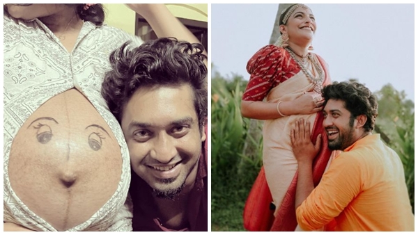 മൈഥിലിയുടെ നിറവയറില് ഭര്ത്താവ് തലോടുക മാത്രമല്ല ഒരു ചിത്രം വരയ്ക്കുകയും ചെയ്തു