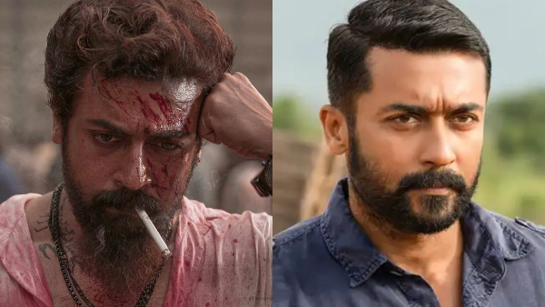 Suriya as Rolex  and the actor in Soorarai Pottru