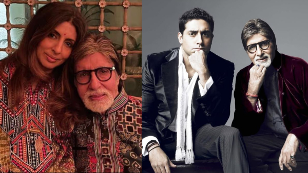 Amitabh Bachchan with Shweta and Abhishek