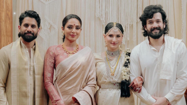 Naga Chaitanya and Sobhita with Akhil and Zainab