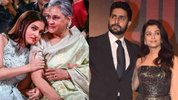 Aishwarya Rai with Jaya and Abhishek Bachchan
