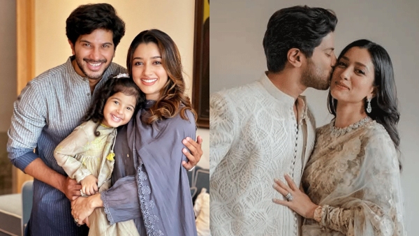 Dulquer Salmaan with Amaal and their daughter Maryam