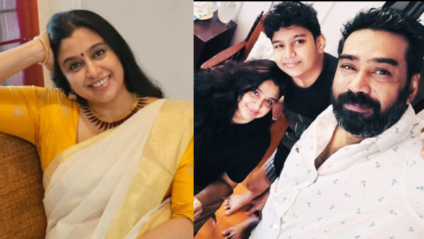 Samyuktha Varma and Biju Menon with son
