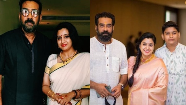 Samyuktha Varma and Biju Menon with son