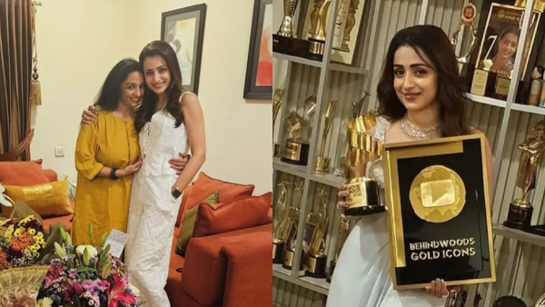 Trisha and mother Uma Krishnan at their residence
