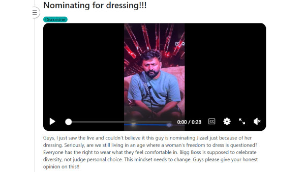 Reddit post on Bigg Boss Malayalam 7 contestant Shanavas Reddit post on Bigg Boss Malayalam 7 contestant Shanavas