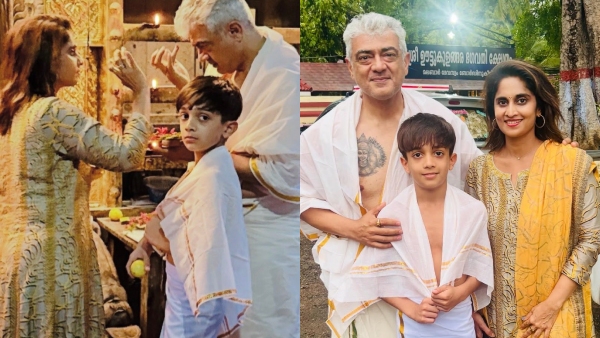Ajith Kumar and Shalini with son Aadvik