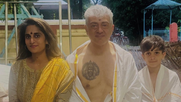 Ajith Kumar and Shalini with son Aadvik