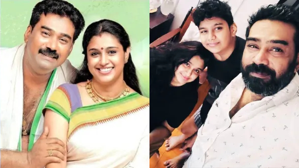 Samyuktha Varma and Biju Menon with son Daksh Samyuktha Varma and Biju Menon with son Daksh